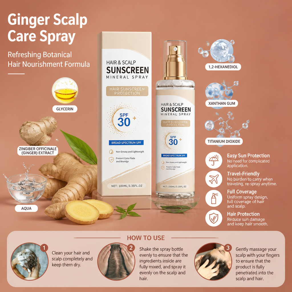 Ginger Scalp Care Spray – Refreshing Botanical Hair Nourishment Formula