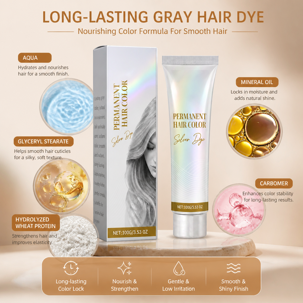 Long-Lasting Gray Hair Dye – Nourishing Color Formula For Smooth Hair