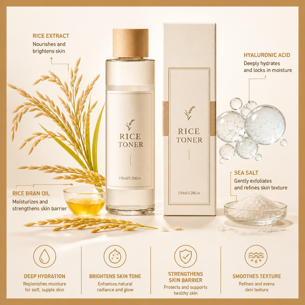 Hyaluronic Acid Rice Toner – Hydrating Formula for Smooth, Radiant Skin