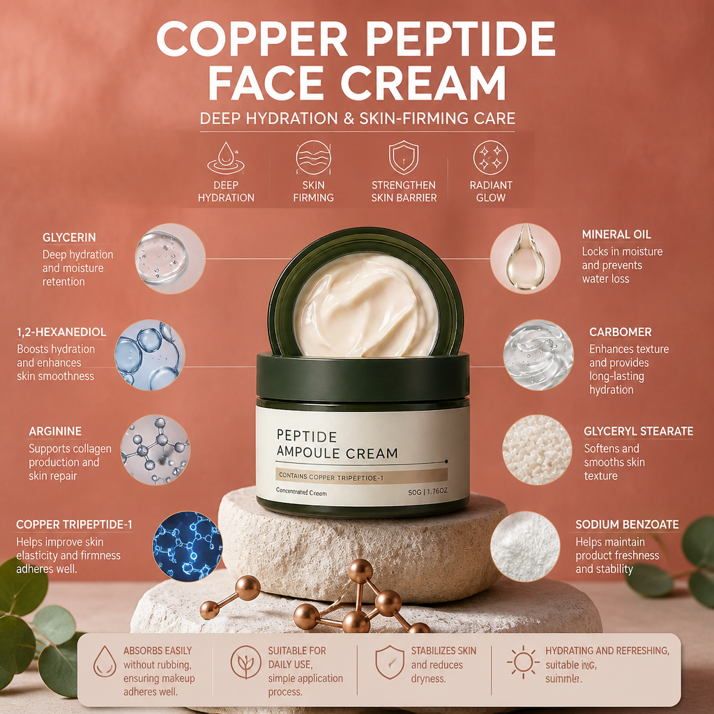Copper Peptide Face Cream – Deep Hydration & Skin-Firming Care