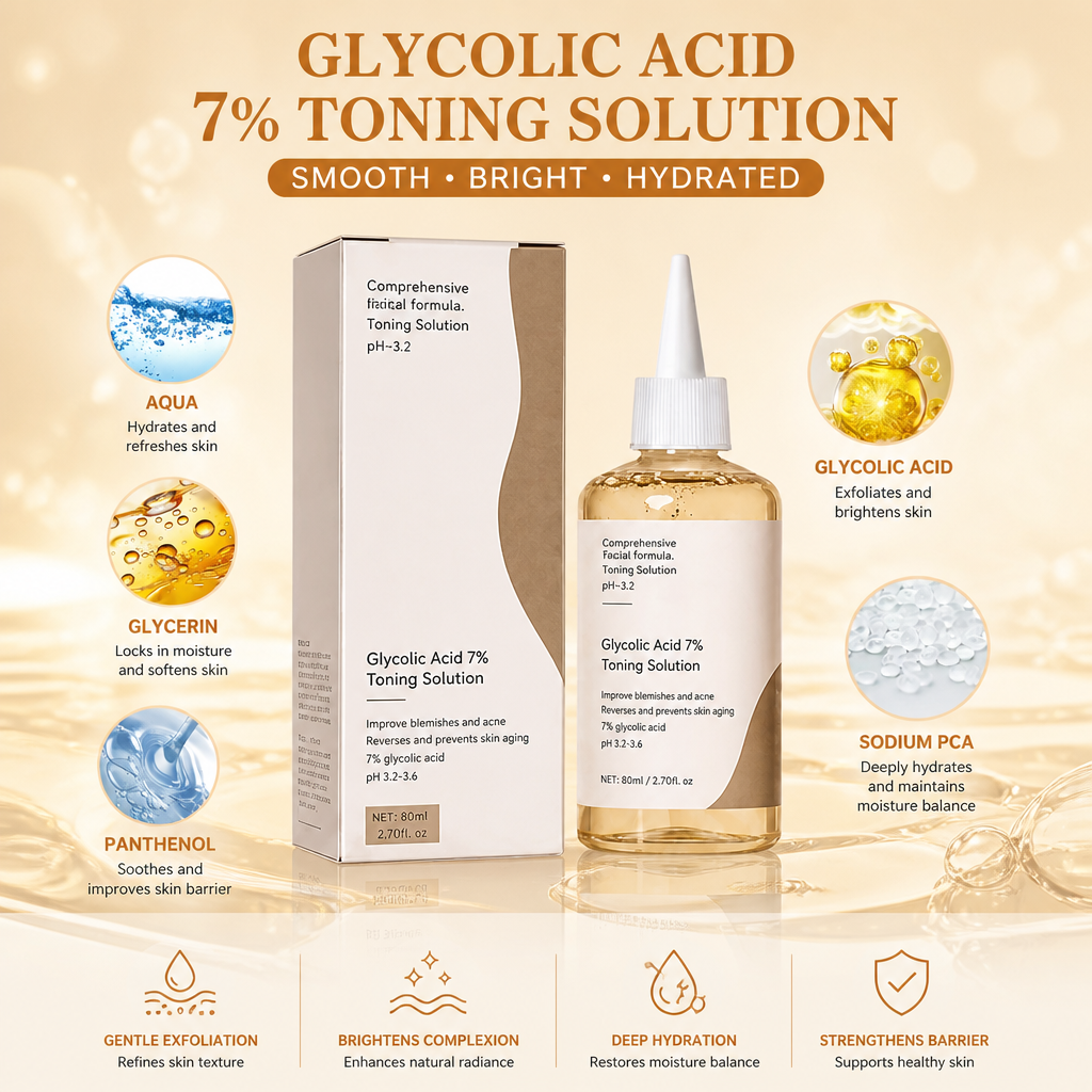 Glycolic Acid Facial Toner – Smooth, Bright & Hydrated Looking Skin