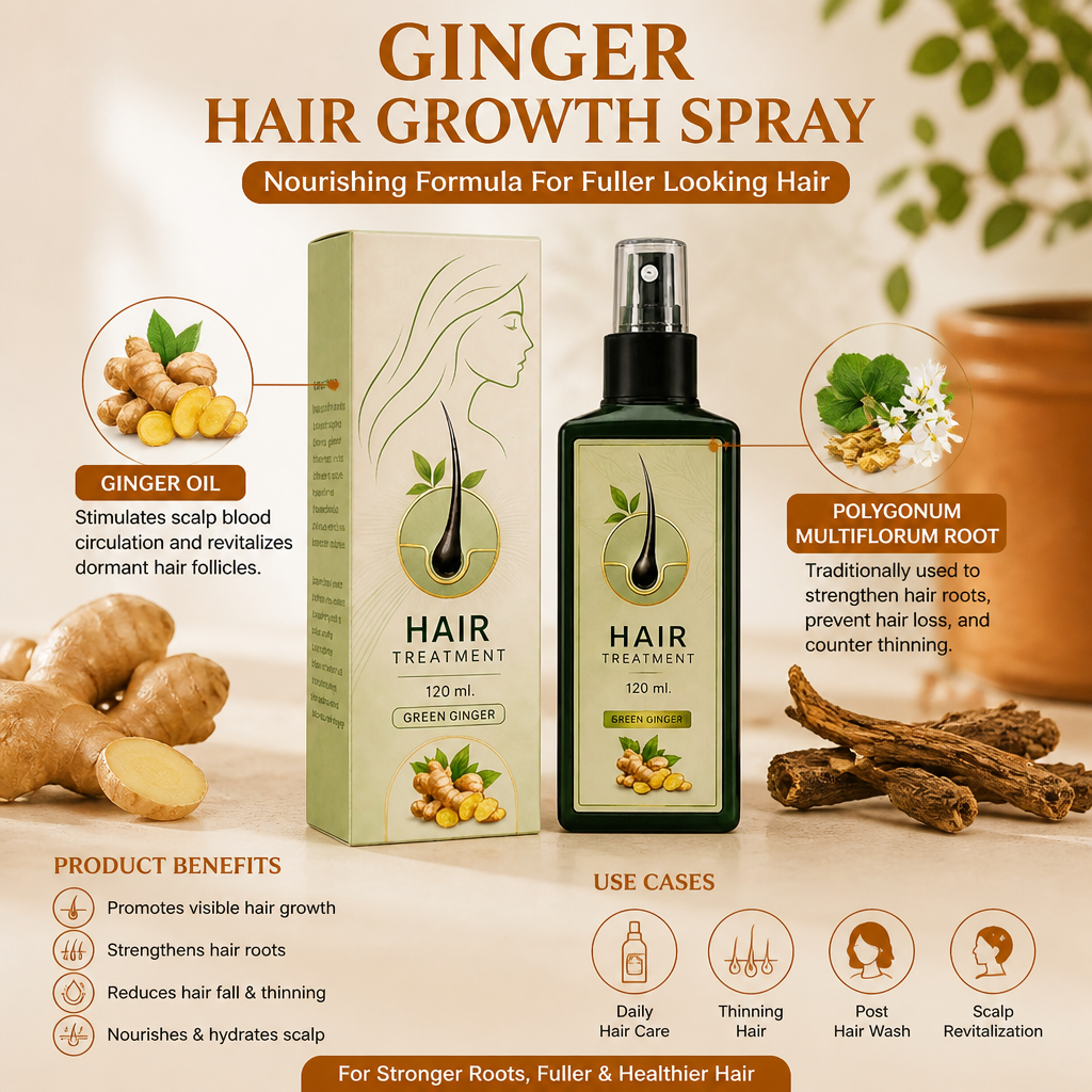 Ginger Hair Growth Spray – Nourishing Formula For Fuller Looking Hair