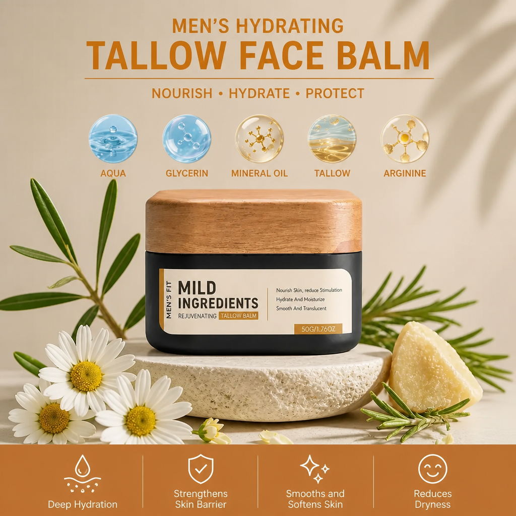 Men’s Hydrating Tallow Face Balm – Nourishing Daily Skin Care