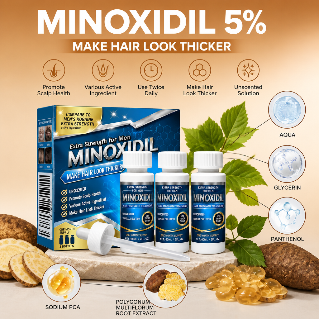 Minoxidil 5% Scalp Serum – Lightweight Formula For Fuller-Looking Hair & Care