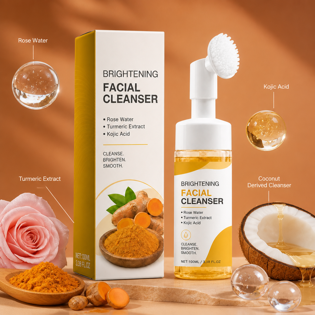 Turmeric & Kojic Foaming Cleanser – Gentle Brightening Face Wash