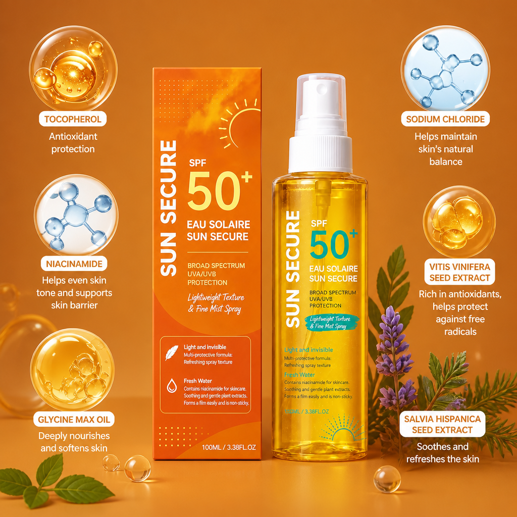 Broad Spectrum SPF 50+ Sunscreen Mist – Lightweight Daily UV Protection