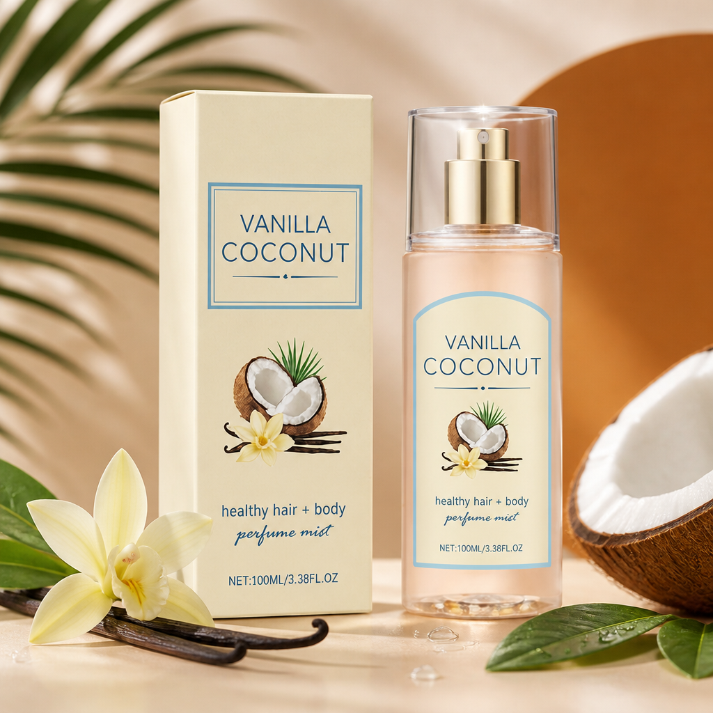 Vanilla Coconut Hair & Body Fragrance Mist – Long-Lasting Scent With Moisture Care