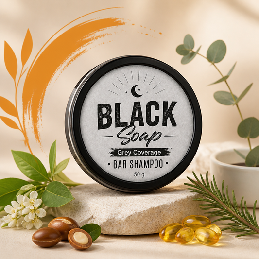 Black Nourishing Hair Soap Bar – Gentle Cleansing & Scalp Care Formula
