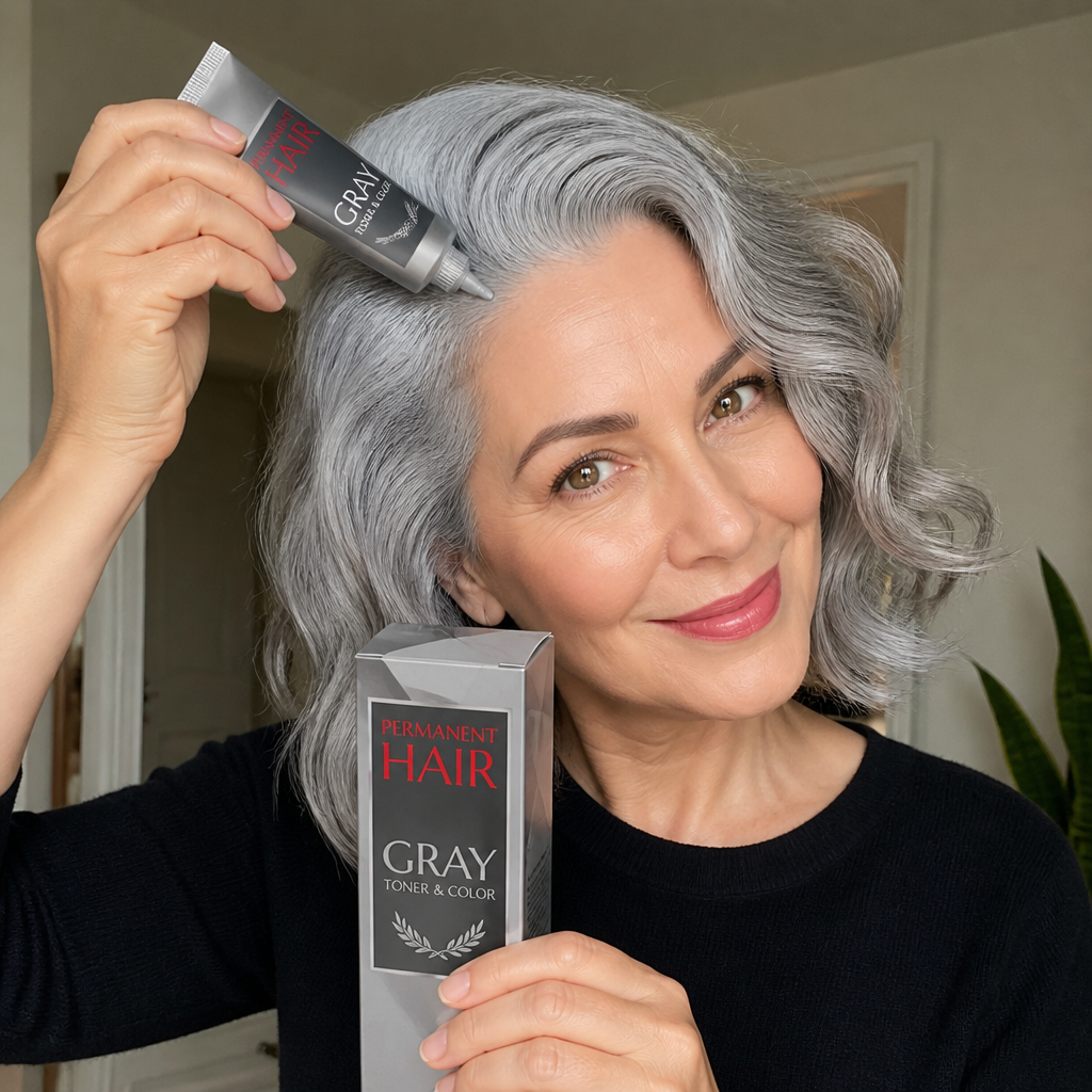 Gray Hair Dye Cream – Long-Lasting Silver Tone Hair Coloring Formula