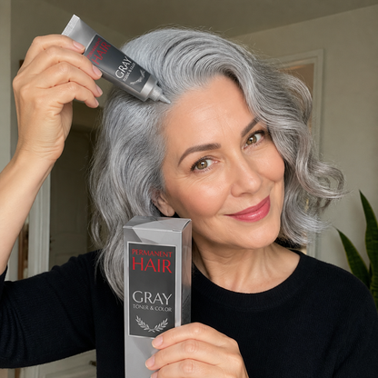 Gray Hair Dye Cream – Long-Lasting Silver Tone Hair Coloring Formula
