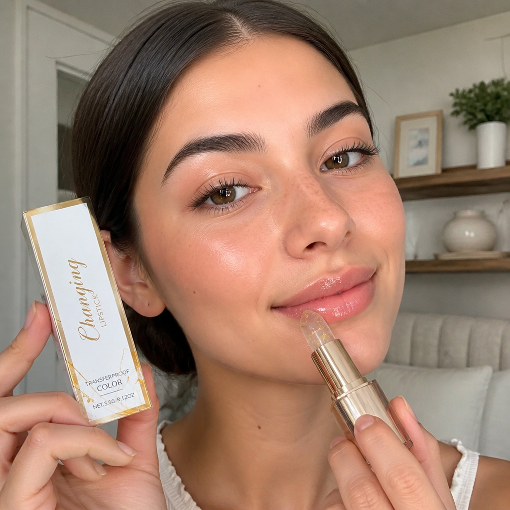 Hydrating Color-Changing Lip Balm with Hyaluronic Acid & Gold