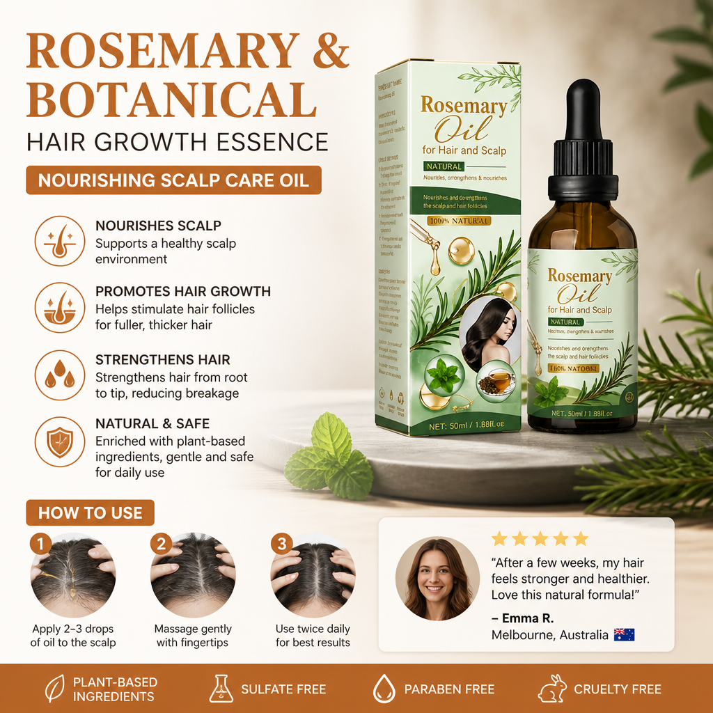 Rosemary & Botanical Hair Growth Essence – Nourishing Scalp Care Oil