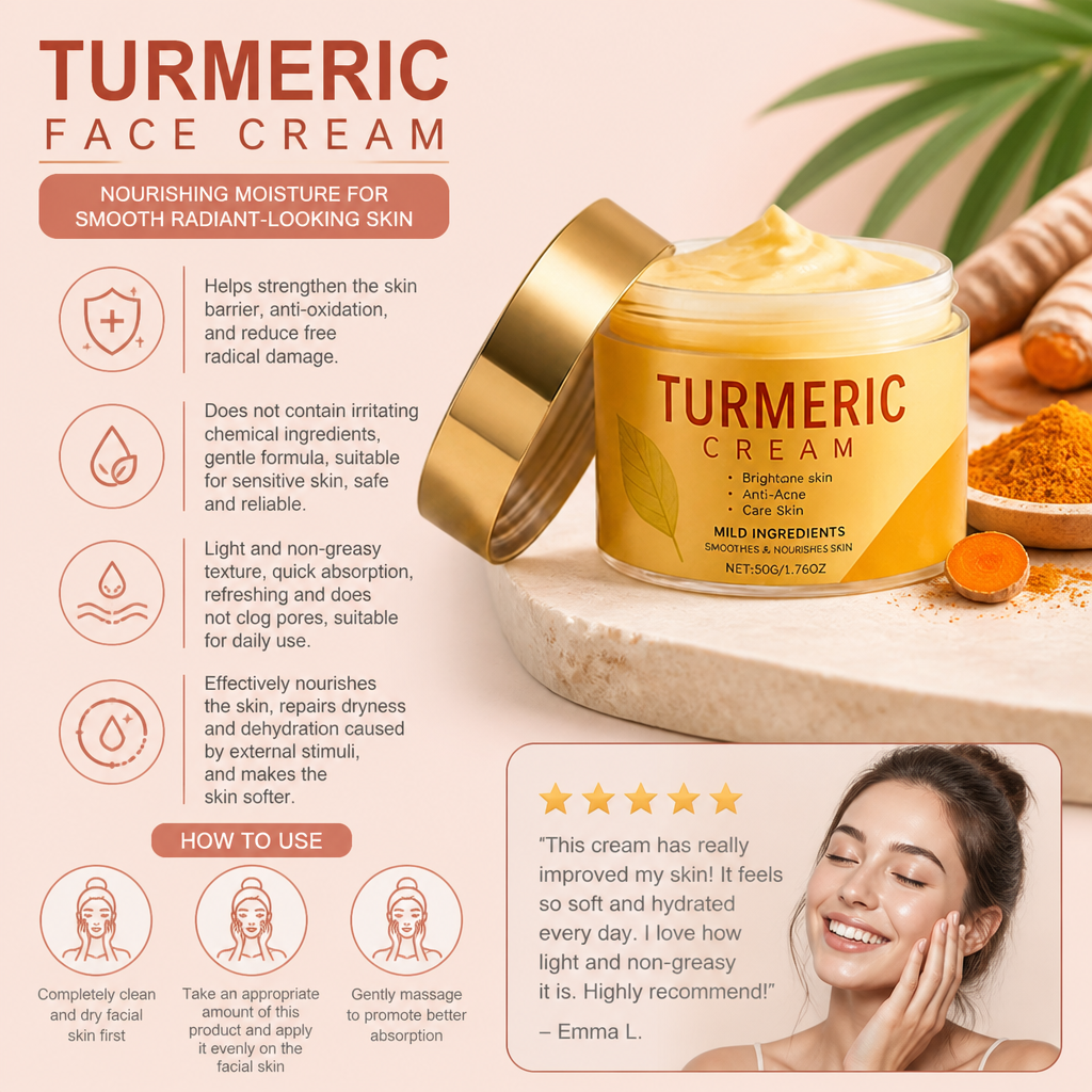 Turmeric Face Cream – Nourishing Moisture For Smooth Radiant-Looking Skin