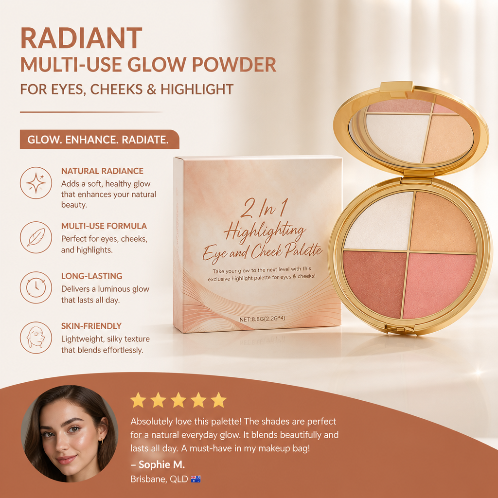 Radiant Multi-Use Face Glow Powder for Eyes, Cheeks & Highlight
