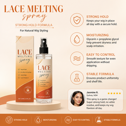Lace Melting Spray – Strong Hold Formula For Natural Wig Styling