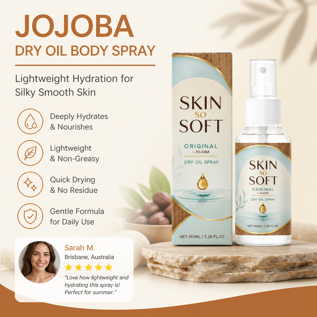 Jojoba Dry Oil Body Spray – Lightweight Hydration for Silky Smooth Skin