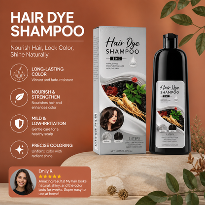 Black Hair Dye Shampoo – Easy Color Refresh For Natural-Looking Dark Hair