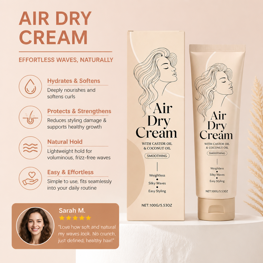 Air Dry Hair Cream – Lightweight Nourishing Styling For Soft Waves