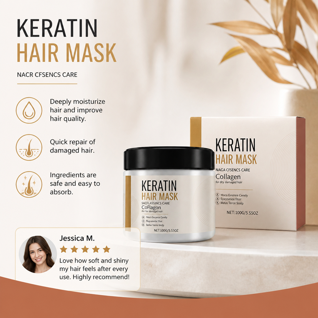 Keratin Hair Mask – Deep Conditioning Formula For Smooth, Glossy Hair