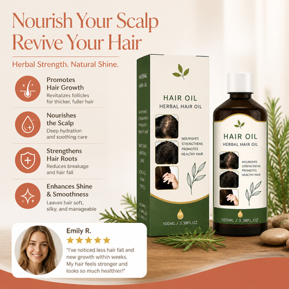 Rosemary & Herbal Hair Oil – Nourishing Scalp Care For Fuller-Looking Hair