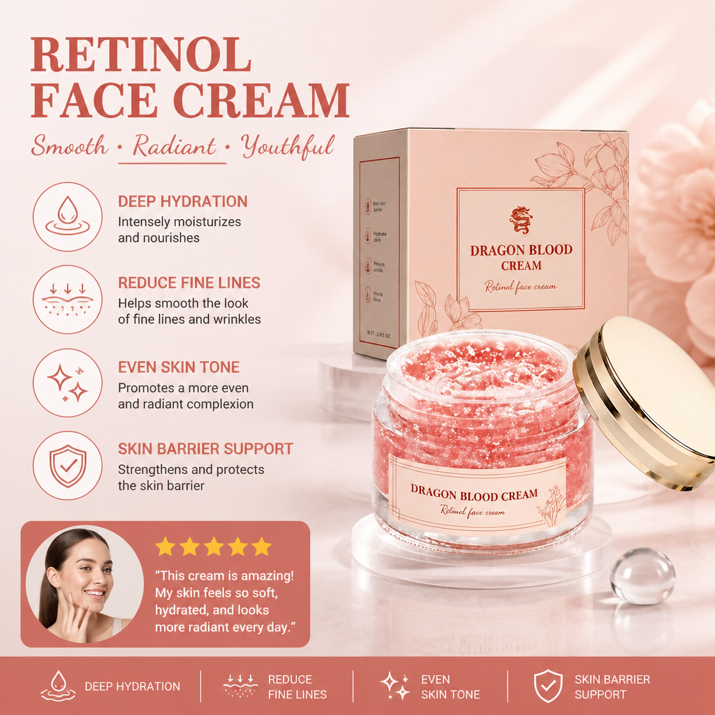 Retinol Face Cream With Hyaluronic Acid For Smooth Radiant Skin