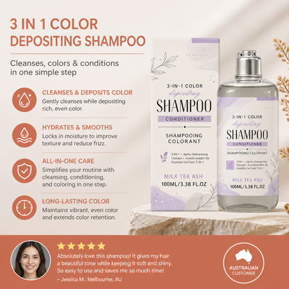 3-in-1 Color Depositing Shampoo – Cleansing Hair Color Care Formula