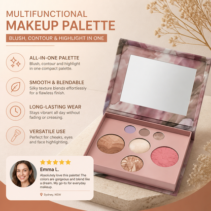 Multifunctional Makeup Palette – Blush, Contour & Highlight In One