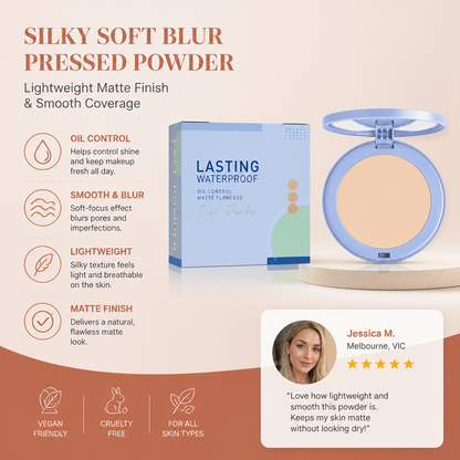 Silky Soft Blur Pressed Powder – Lightweight Matte Finish & Smooth Coverage