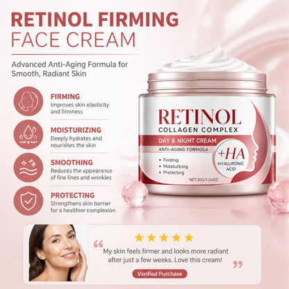 Retinol Firming Face Cream with Hyaluronic Acid for Smooth Radiant Skin