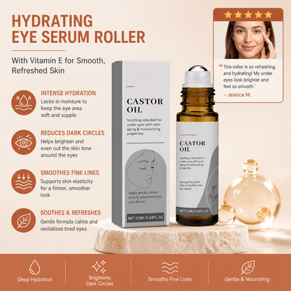 Hydrating Eye Serum Roller with Vitamin E for Smooth, Refreshed Skin