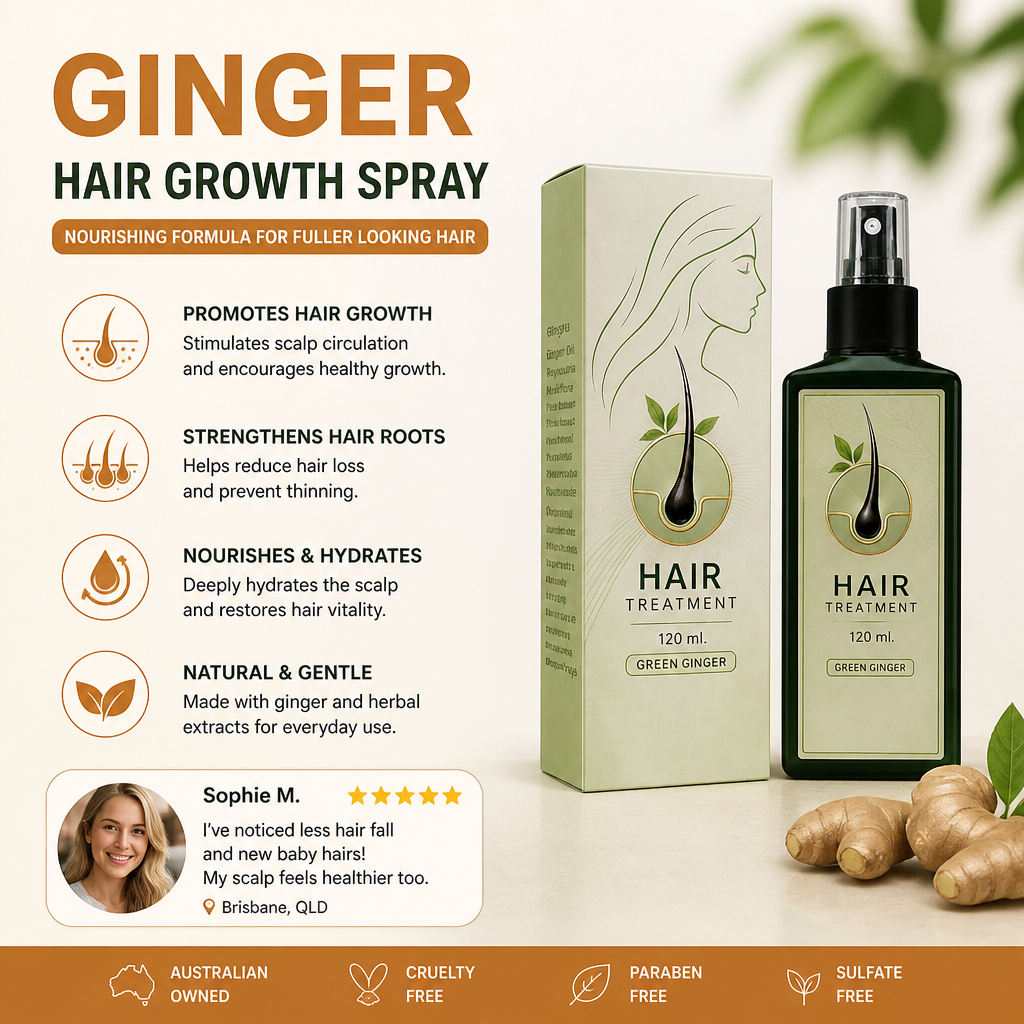 Ginger Hair Growth Spray – Nourishing Formula For Fuller Looking Hair