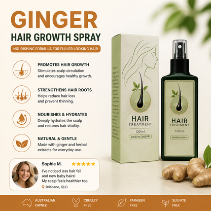 Ginger Hair Growth Spray – Nourishing Formula For Fuller Looking Hair