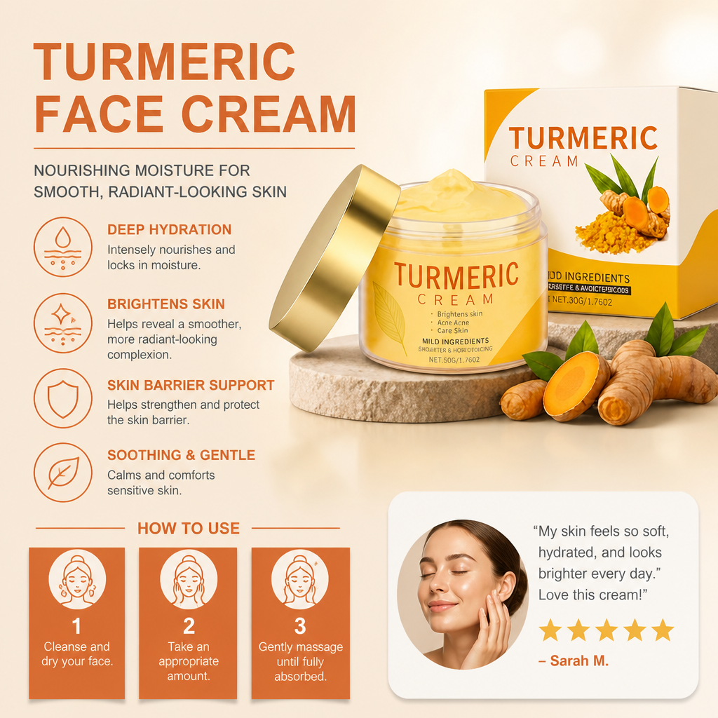 Turmeric Face Cream – Nourishing Moisture For Smooth Radiant-Looking Skin