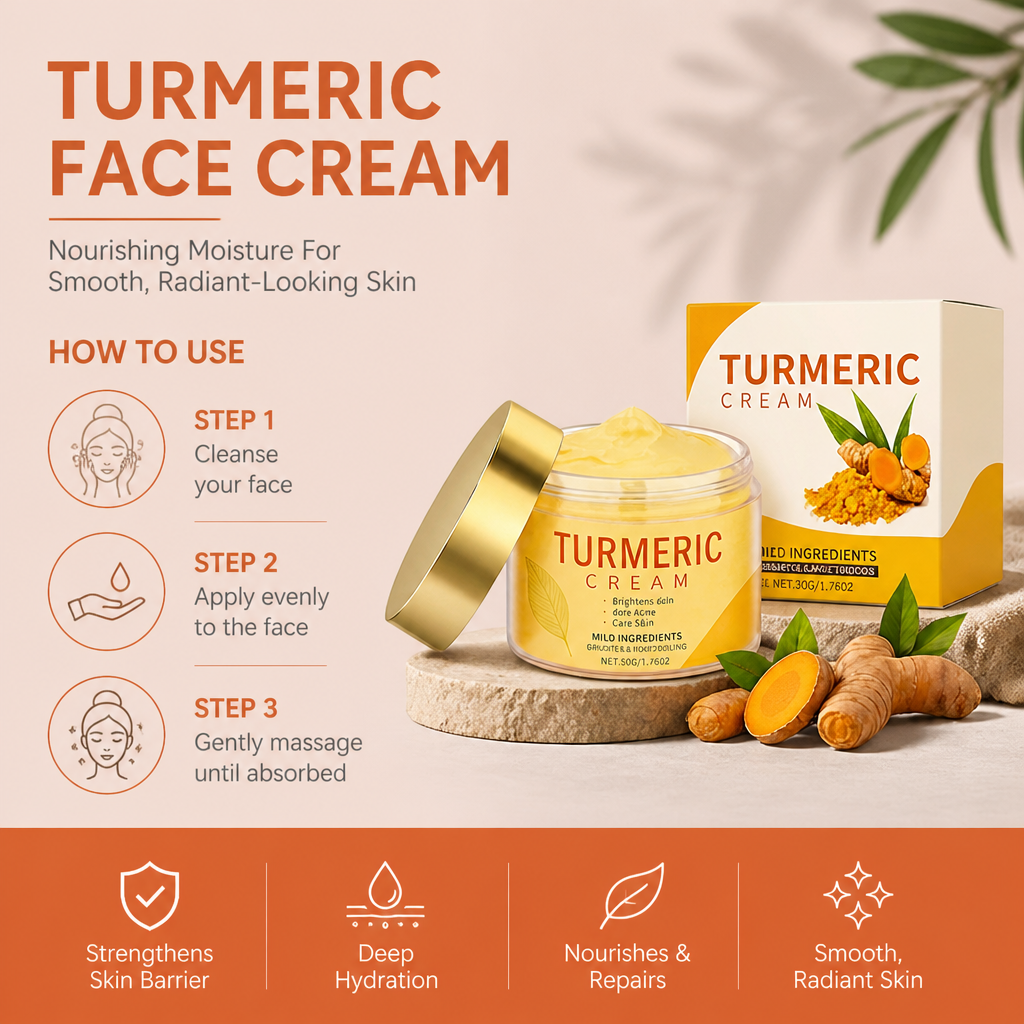 Turmeric Face Cream – Nourishing Moisture For Smooth Radiant-Looking Skin