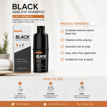 Black Hair Dye Shampoo – Easy Color Care For Natural-Looking Dark Hair