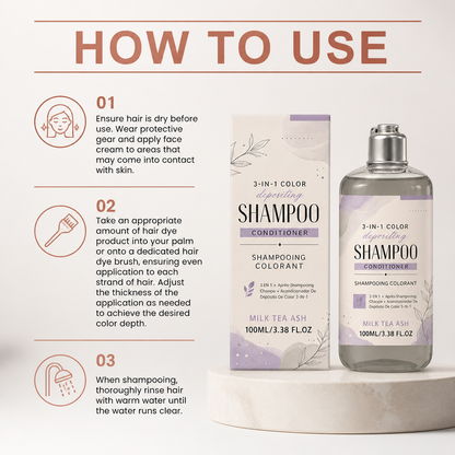 3-in-1 Color Depositing Shampoo – Cleansing Hair Color Care Formula