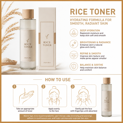 Hyaluronic Acid Rice Toner – Hydrating Formula for Smooth, Radiant Skin