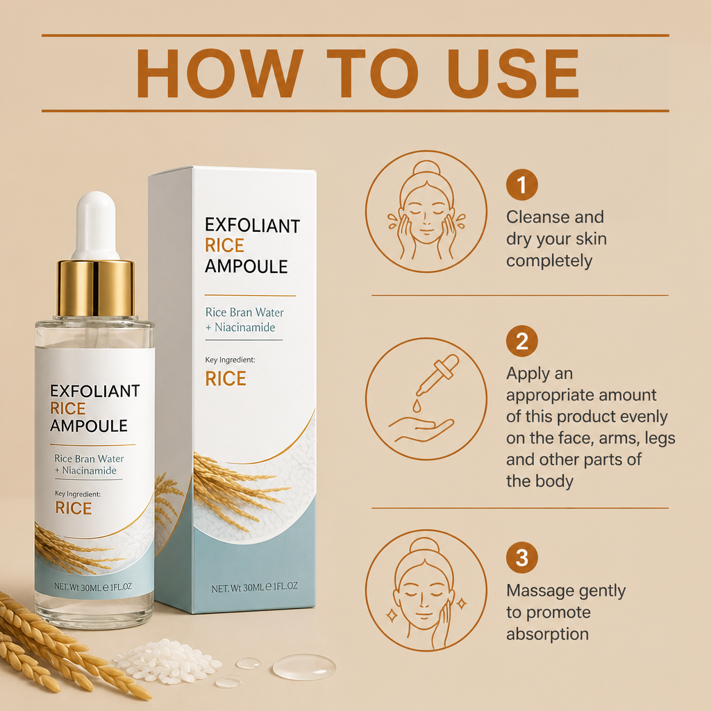 Rice Bran & Niacinamide Exfoliating Ampoule – Brightens and Hydrates Skin