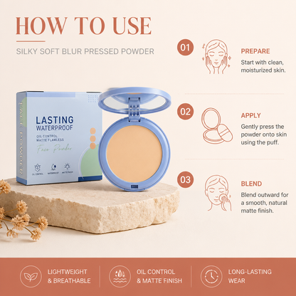 Silky Soft Blur Pressed Powder – Lightweight Matte Finish & Smooth Coverage