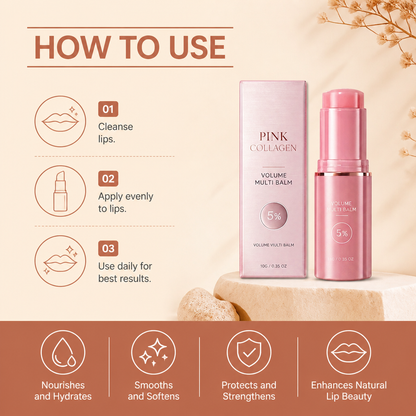 Nourishing Lip Balm with Collagen & Vitamin E for Soft, Smooth Lips