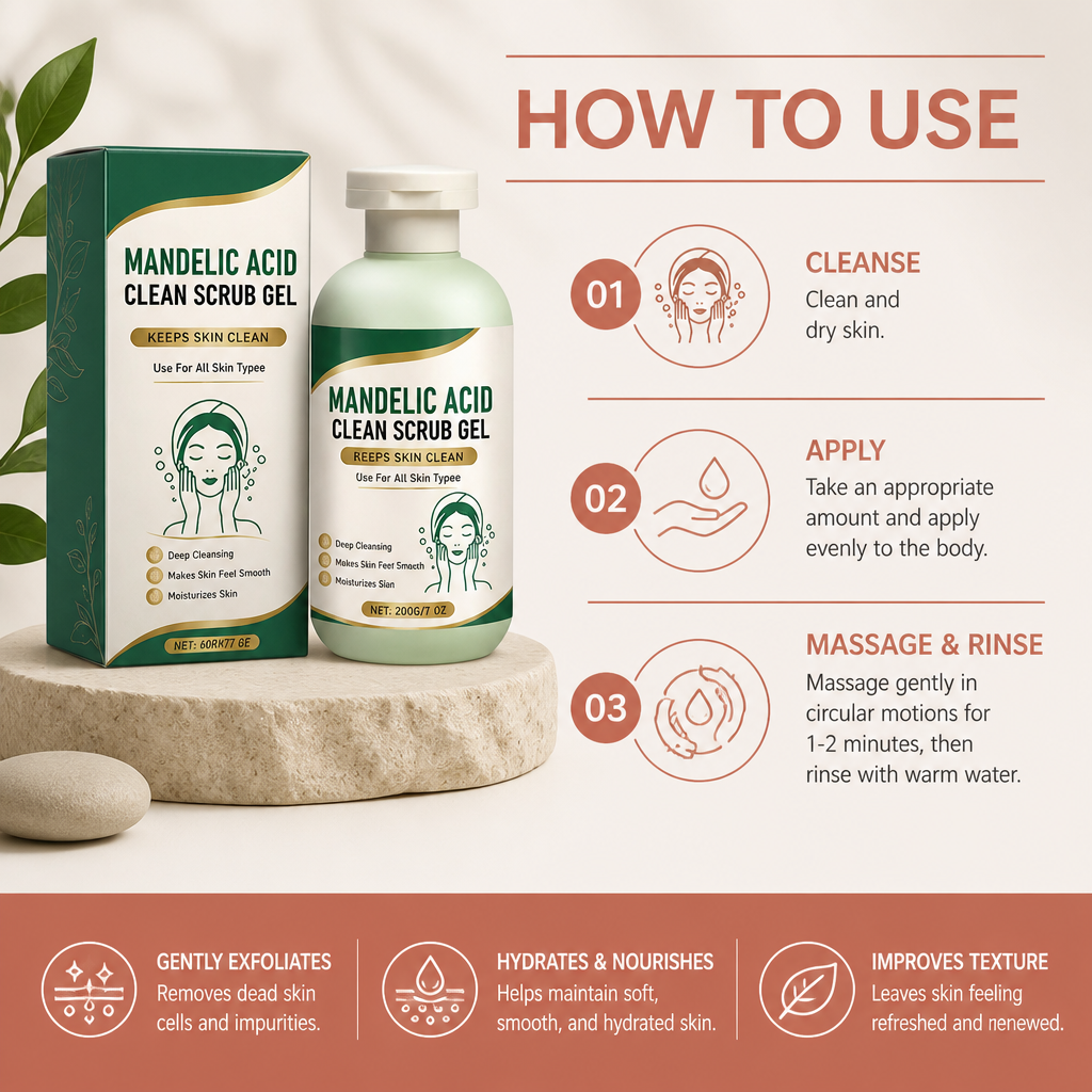 Mandelic Acid Scrub Gel – Gentle Exfoliation for Soft, Smooth Skin