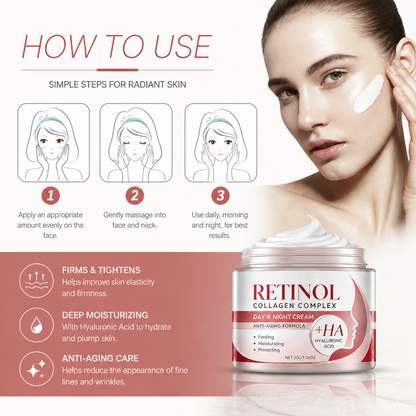 Retinol Firming Face Cream with Hyaluronic Acid for Smooth Radiant Skin
