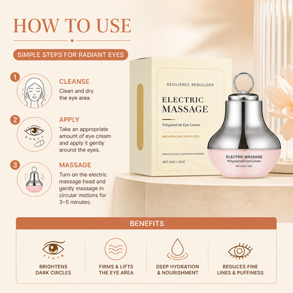 Electric Peptide Eye Cream with Massage Applicator for Brighter Eyes