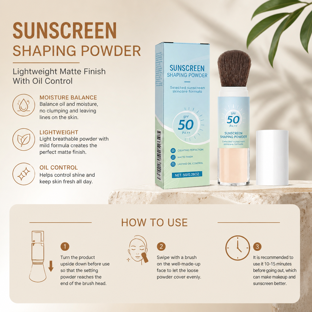 Sunscreen Shaping Powder – Lightweight Matte Finish With Oil Control