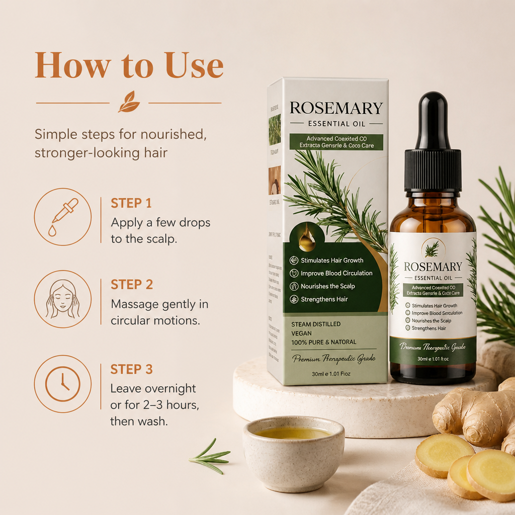 Rosemary & Ginger Hair Care Oil – Nourishing Formula For Stronger-Looking Hair