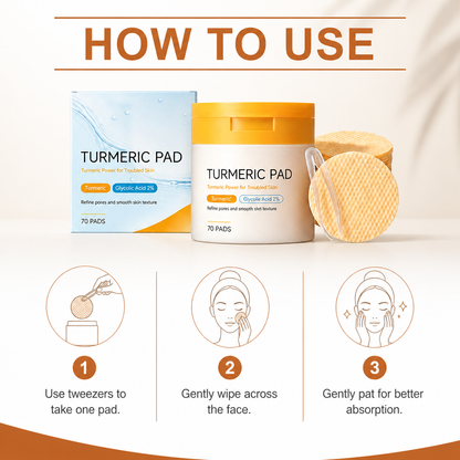 Turmeric & Glycolic Acid Facial Pads – Gently Exfoliate for Radiant Skin