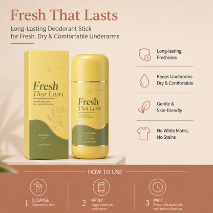 Long-Lasting Deodorant Stick for Fresh, Dry & Comfortable Underarms