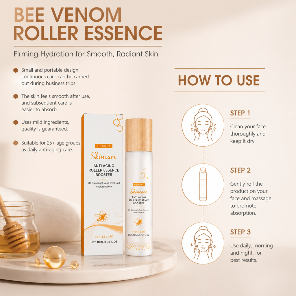 Bee Venom Roller Essence – Firming Hydration for Smooth, Radiant Skin