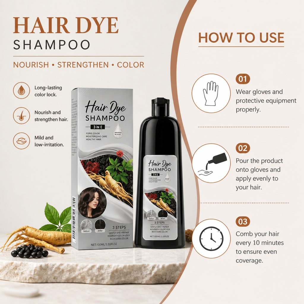Black Hair Dye Shampoo – Easy Color Refresh For Natural-Looking Dark Hair