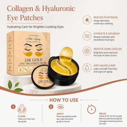 Collagen & Hyaluronic Eye Patches – Hydrating Care for Brighter-Looking Eyes